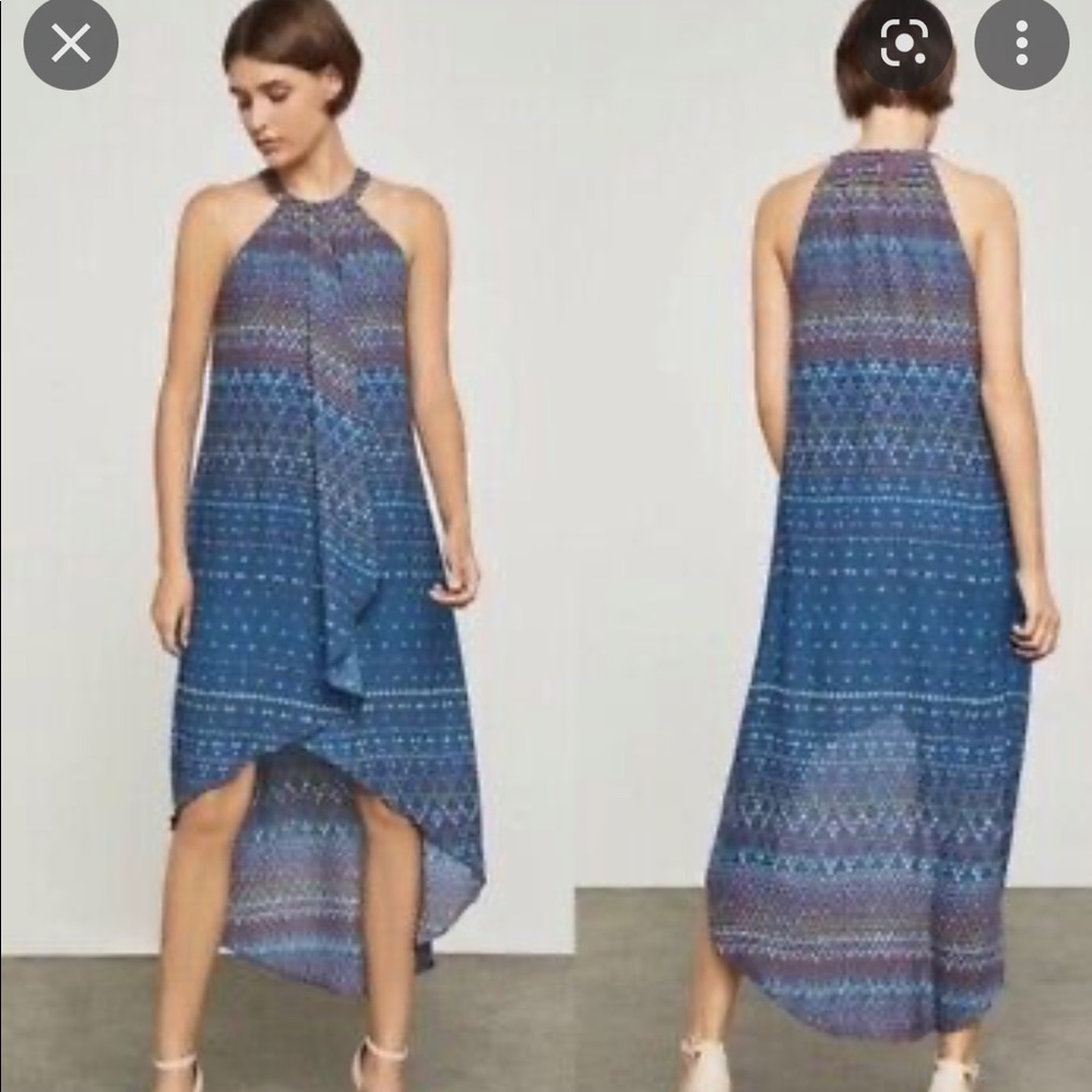 BCBGMaxazria lanna tapestry high low dress